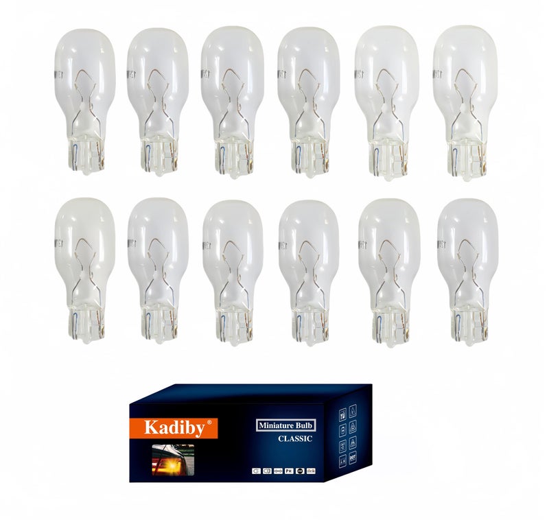 Kadiby 12 Bulk Pack 921 Bulb, Camper Rv 921ll 921cv 912ll T15 912 904 906 916 W16W Backup//Stop/Trunk Cargo/Signal Auto RV Camper Light Bulbs Fit for Accord, Silverado,Ram Pickup, Cherokee - Image 1