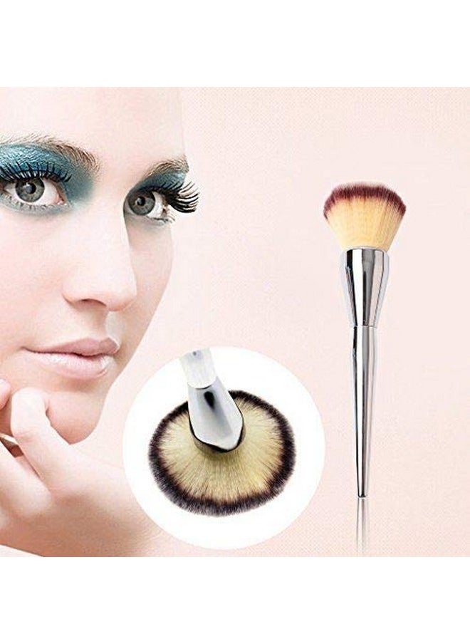 كلوب كومفرت - فرشاة بودرة التجميل الفضية المستوردة من ClubComfort®، فرشاة مكياج الأساس - Image 1