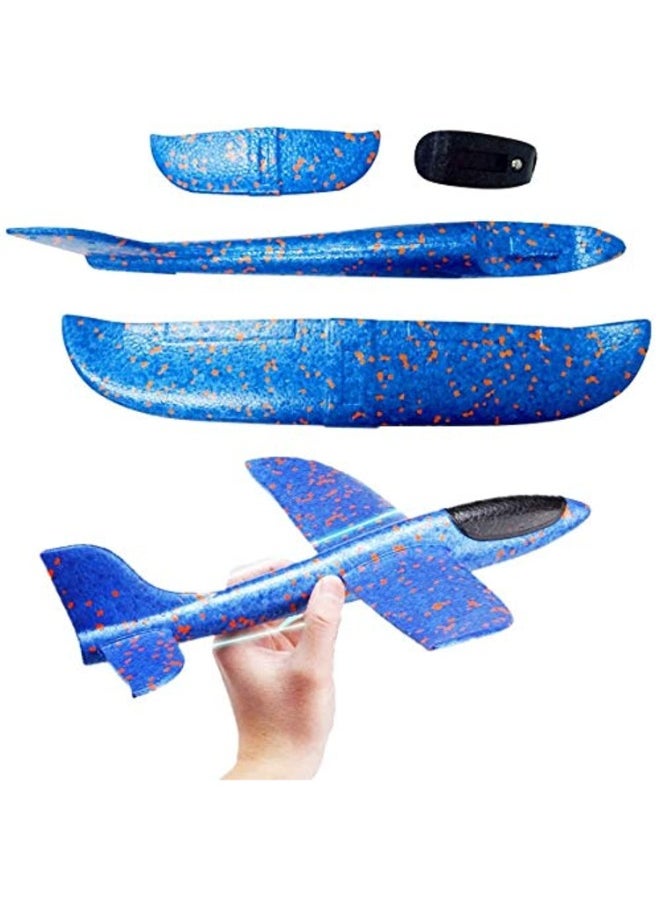 TOY GARDEN 36cm Hand Launch Throwing Foam Airplane – 2-Piece Glider Plane Set for Kids | Outdoor Sport Game (Blue & Orange)  - Image 4