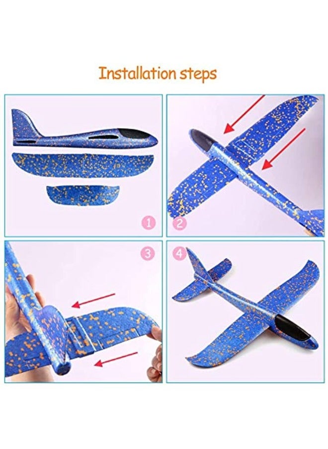 TOY GARDEN 36cm Hand Launch Throwing Foam Airplane – 2-Piece Glider Plane Set for Kids | Outdoor Sport Game (Blue & Orange)  - Image 5