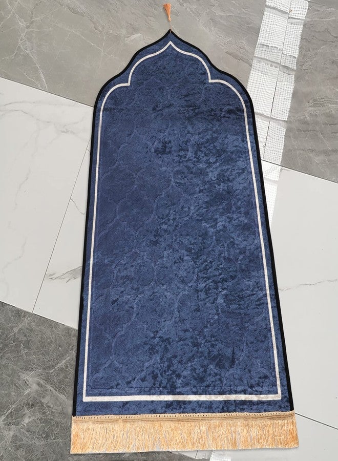 Clobeau Muslim Prayer Rug Islamic Mat for Muslim Prayers Great Ramadan Gift for Muslim Men Women Portable Prayer Mat Rug Turkish Pocket Praying Rug Thick Large Padded Sajadah Muslim Prayer Rug Velvet Carpet - Image 2