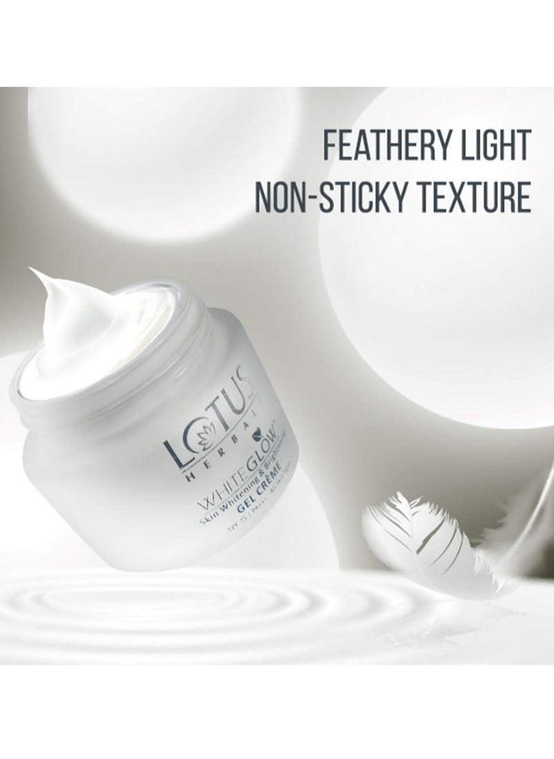 LOTUS HERBALS - Lotus Herbals WHITEGLOW Skin Whitening & Brightening Gel Crème SPF 25 PA +++ - Image 1