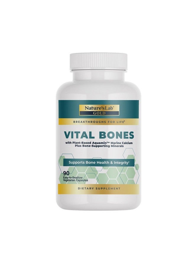Nature's Lab Gold Vital Bones with Aquamin™ Plant-Based Calcium - 90 Vegetarian Capsules - Image 1