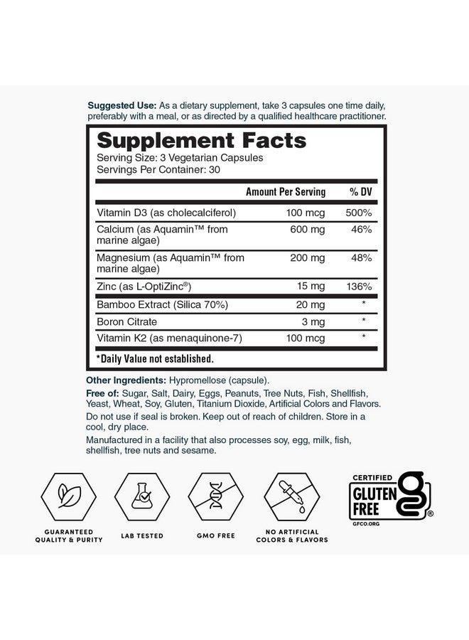 Nature's Lab Gold Vital Bones with Aquamin™ Plant-Based Calcium - 90 Vegetarian Capsules - Image 5