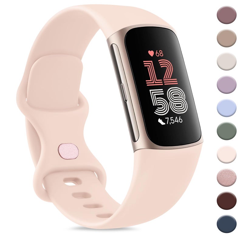 AK سوار AK الرياضي متوافق مع أساور Fitbit Charge 6 / Fitbit Charge 5 للنساء والرجال، أحزمة استبدال ناعمة كلاسيكية لساعات Fitbit Charge 6 / 5 متقدمة لمراقبة اللياقة البدنية والصحة - Image 1