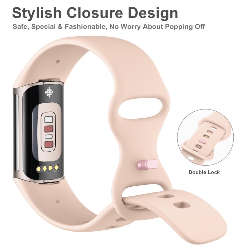 AK سوار AK الرياضي متوافق مع أساور Fitbit Charge 6 / Fitbit Charge 5 للنساء والرجال، أحزمة استبدال ناعمة كلاسيكية لساعات Fitbit Charge 6 / 5 متقدمة لمراقبة اللياقة البدنية والصحة - Image 5