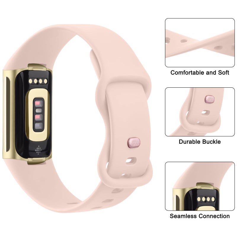 AK سوار AK الرياضي متوافق مع أساور Fitbit Charge 6 / Fitbit Charge 5 للنساء والرجال، أحزمة استبدال ناعمة كلاسيكية لساعات Fitbit Charge 6 / 5 متقدمة لمراقبة اللياقة البدنية والصحة - Image 4