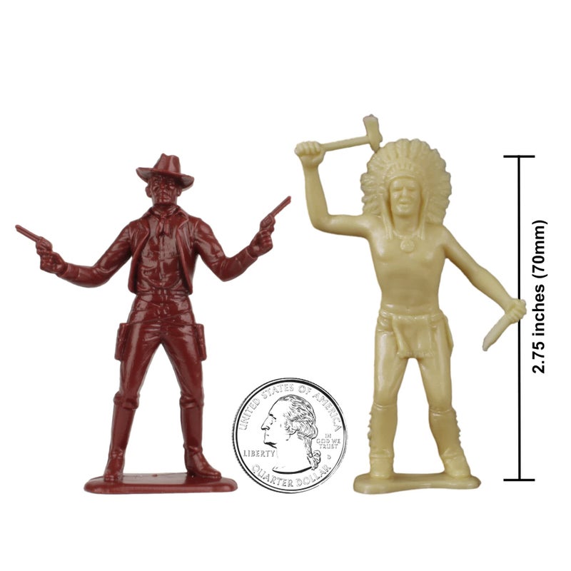 Tim Mee Toy TimMee Cowboys and Indians Plastic Figures  40pc Playset  Made in USA - Image 3