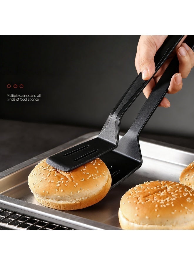 MIXDE Black  Stainless Steel Spatula Tongs , Multipurpose Grill & Kitchen Clip for Steak/Fish/BBQ, Heat-Resistant & Easy to Clean - Image 4