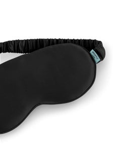 BRIGHTLY LABS Pure Mulberry Silk Ultimate Sleep Aid Ultra Soft Comfortable Eye Mask With Elastic Strap, 22 Momme, Infused With Silver Ions- Black  - Image 2