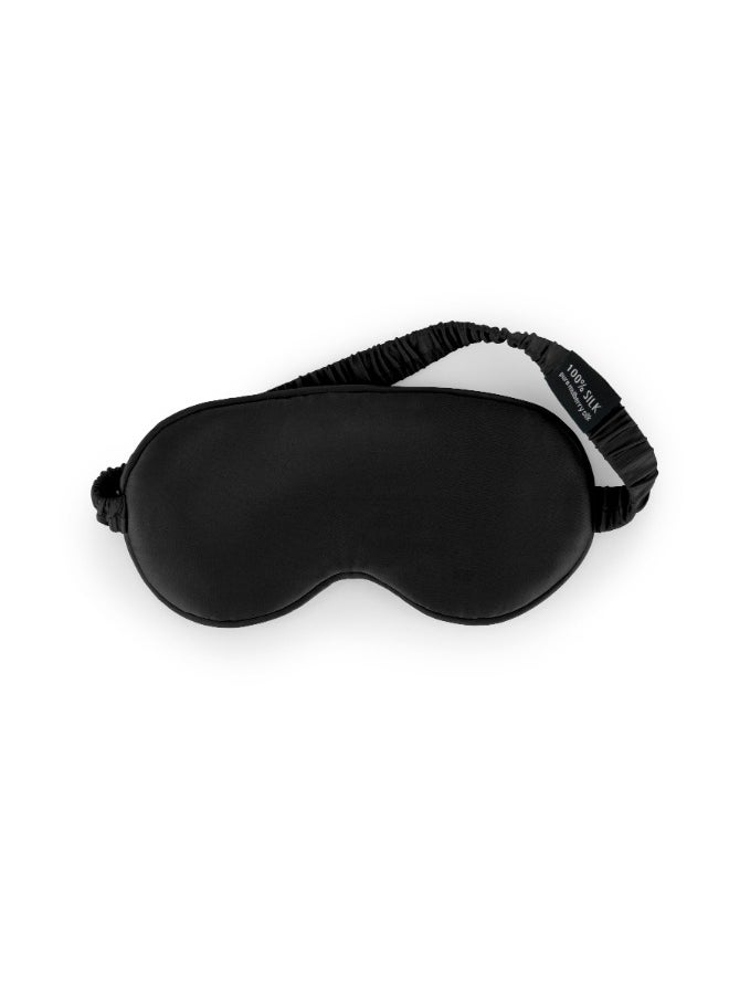 BRIGHTLY LABS Pure Mulberry Silk Ultimate Sleep Aid Ultra Soft Comfortable Eye Mask With Elastic Strap, 22 Momme, Infused With Silver Ions- Black  - Image 5