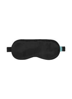 BRIGHTLY LABS Pure Mulberry Silk Ultimate Sleep Aid Ultra Soft Comfortable Eye Mask With Elastic Strap, 22 Momme, Infused With Silver Ions- Black  - Image 1
