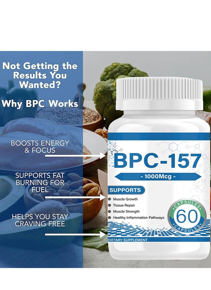 BIYODE Peptide Capsules New Protective Compound 157 Muscle  Workout Recovery for Faster Recovery and Gut Healing Non-GMO Gluten Free 1000mcg 60 Capsules  - Image 3