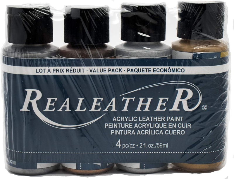 Realeather Leather Acrylic Paints Metallics 2 oz 4 Piece - Image 2