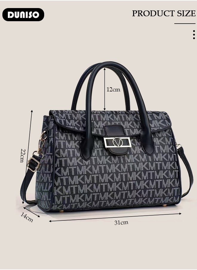 DUNISO Women's Fashion Handbag Faux Leather Crossbody Bag For Women Large Capacity Tote Bags Top Handle Satchel Fashionable Travel Shoulder Bag For Ladies  - Image 4