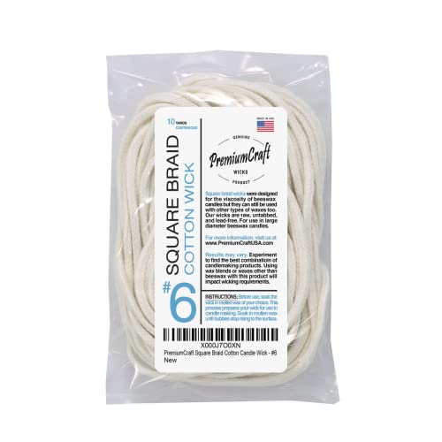 PremiumCraft Square Braid Cotton Candle Wick - #6 - Image 1