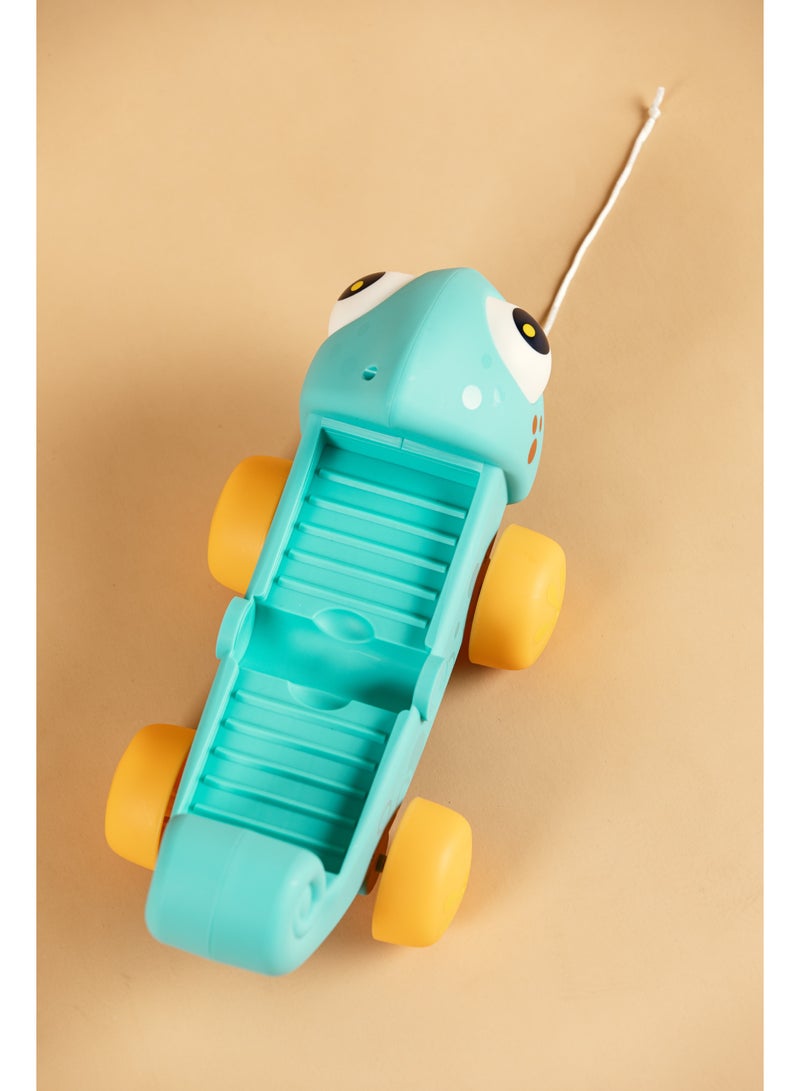 هولا Hola Rainbow Chameleon Pull Along Toy | Stacking Arches for Toddlers 18+ Months | Educational Color & Shape Recognition - Image 5