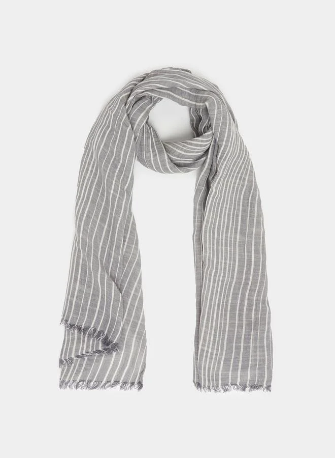 Styli Striped Fringe Scarf