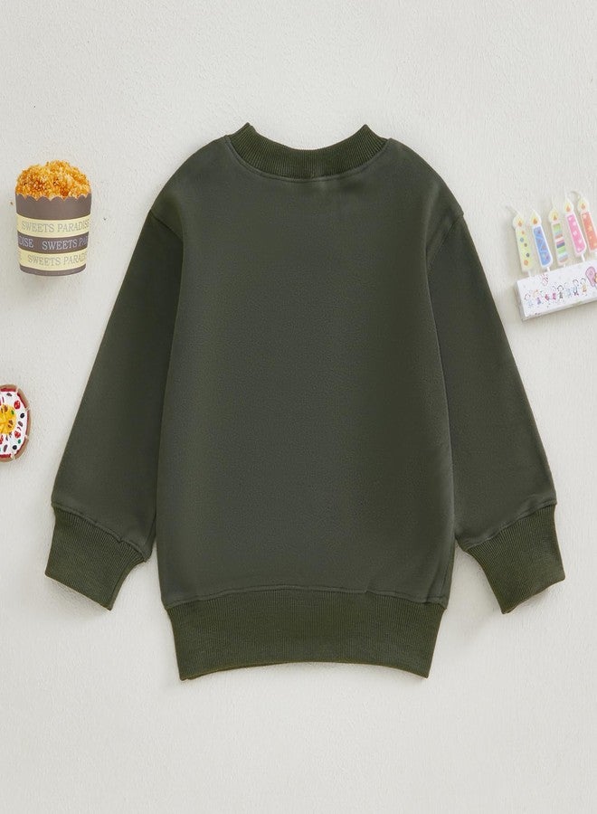 Thilsidee Toddler Baby Boy Girl One/Two Years Birthday Outfit Long Sleeve Embroidery Sweatshirt Shirt Crewneck Pullover Tops (US, Age, 12 Months, 18 Months, A-Green One) - Image 3