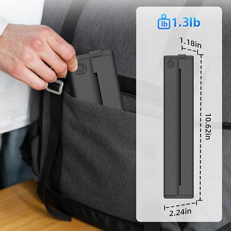 Asixxsix Portable Bluetooth Thermal Printer Inkless Mobile Type C Black - Image 4