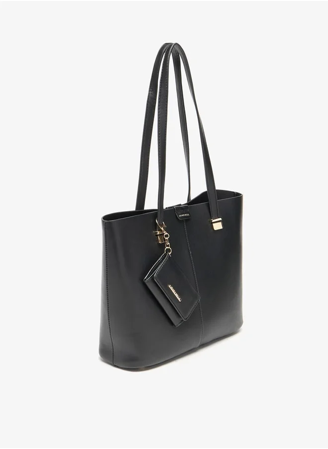 Flora Bella By Shoexpress Textured Tote Bag with Pouch
