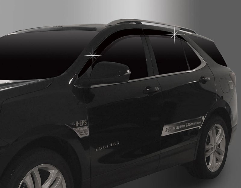 AUTO CLOVER AUTOCLOVER Tape-On Rain Guards Window Visors 4 Pcs Set for Chevrolet Equinox 2018 2019 2020 2021 2022 2023 2024 / Window Deflectors, Out-Channel Vent Shades (Smoked) - Image 4