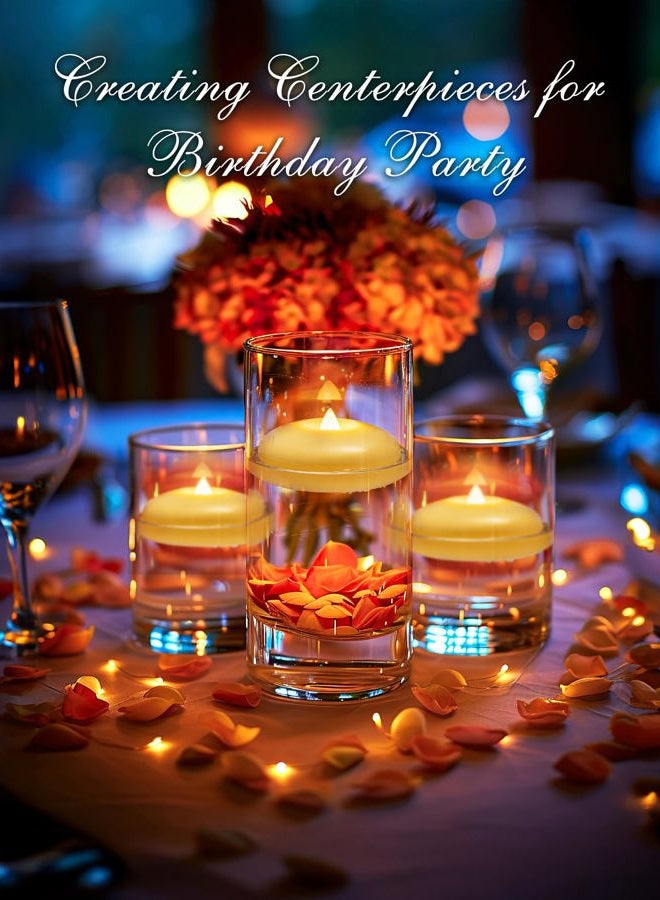 Homemory 12 Pack 3” Flameless Led Floating Candles, 120+ Hour Battery Operated Flickering Waterproof Tealights for Cylinder Vases, Centerpieces at Wedding, Party, Pool, Holiday (Ivory Base) - Image 4