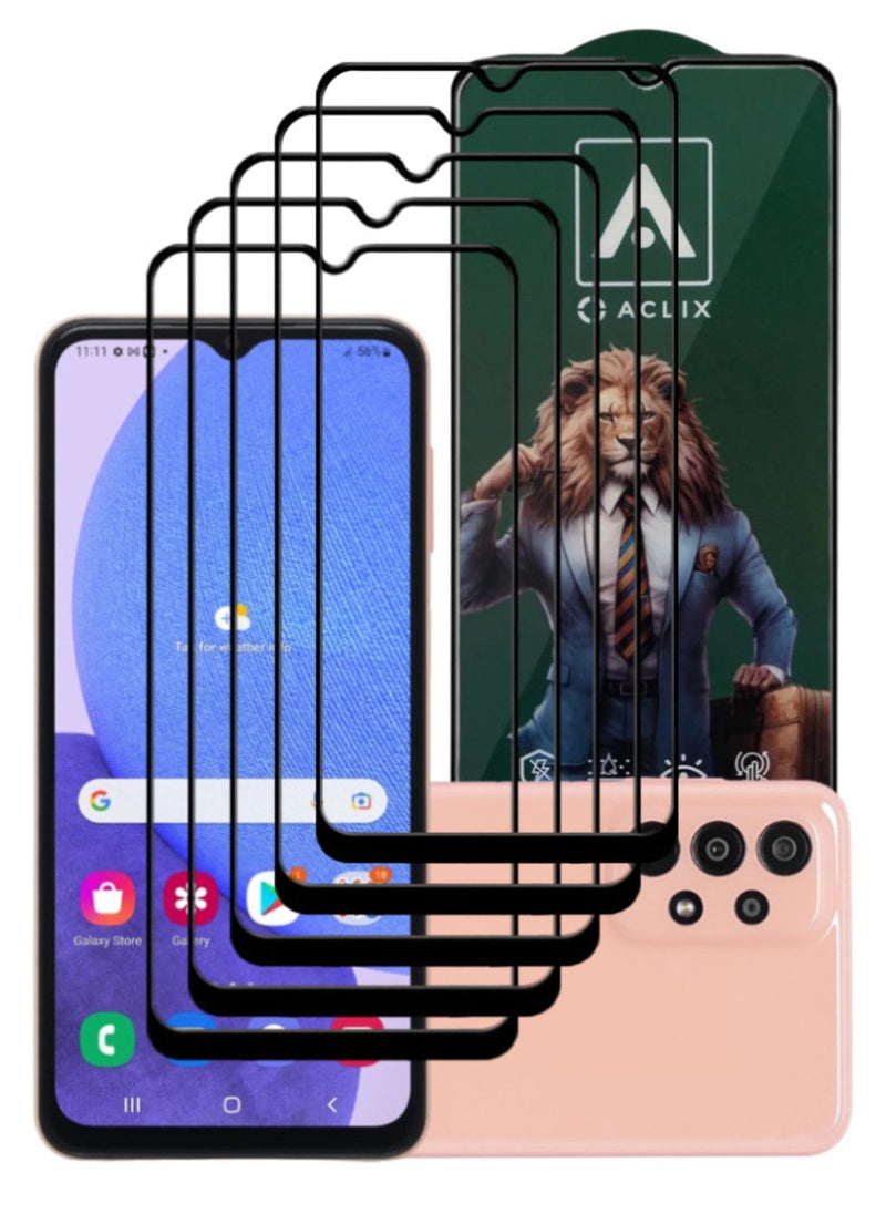 ACLIX 5 Pieces Antistatic ESD Dustproof Premium Quality High Definition Tempered Glass Screen Protector Designed For Samsung Galaxy A23 - Image 1
