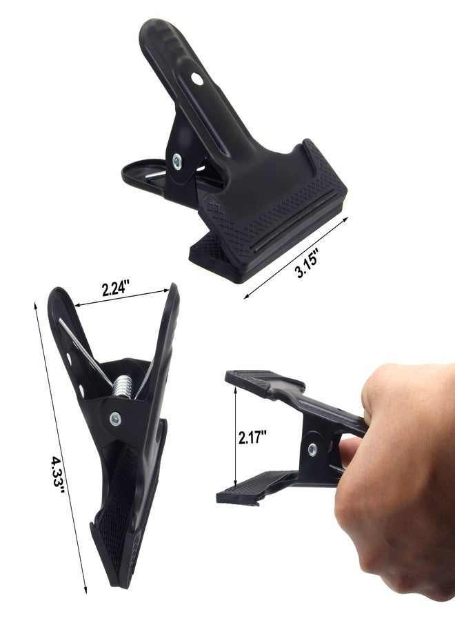 YRMJ 2 Pack 4-1/4" Heavy Duty Spring Clamps Clips, Black Metal Rubber Hinge Clip File Clamps for Photography Background Stands, Home Improvement Projects (2.17" Opening) - Image 3
