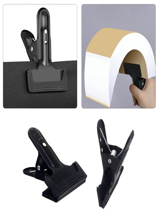 YRMJ 2 Pack 4-1/4" Heavy Duty Spring Clamps Clips, Black Metal Rubber Hinge Clip File Clamps for Photography Background Stands, Home Improvement Projects (2.17" Opening) - Image 2