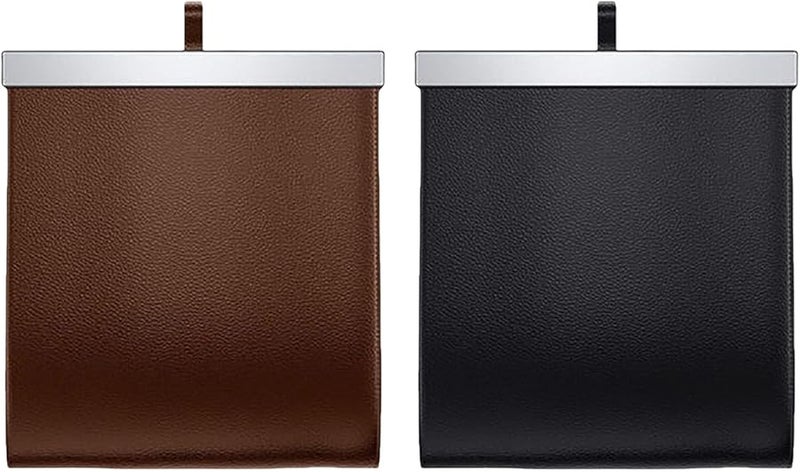 Black Car Back Seat Hanging Organizer PU Leather Storage Bag Small Trash Bag - Image 5
