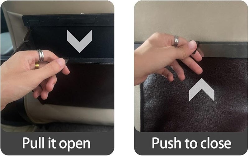 Black Car Back Seat Hanging Organizer PU Leather Storage Bag Small Trash Bag - Image 4