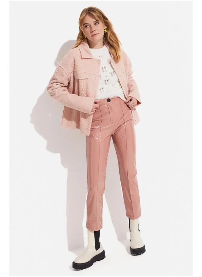 جون June Self Patterned Jacket Powder