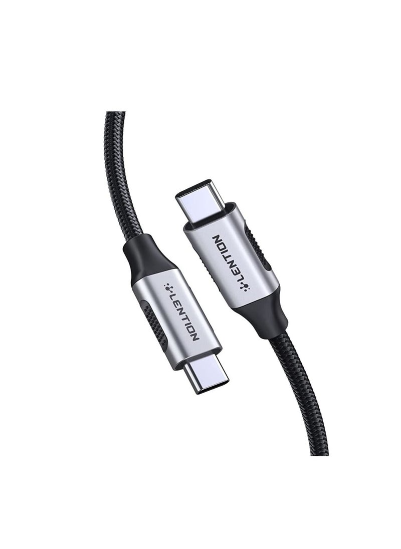 USB C 3.1 Gen 2 Cable 100W Charging  10Gbps Data  4K 60Hz Video Braided Cord Compatible 2020 2016 MacBook Pro New iPad Pro Mac Air Surface (Silver)