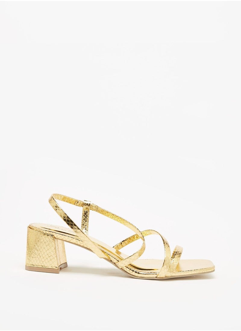 Flora Bella - Square Toe Slingback Strap Sandals with Block Heels - Image 1