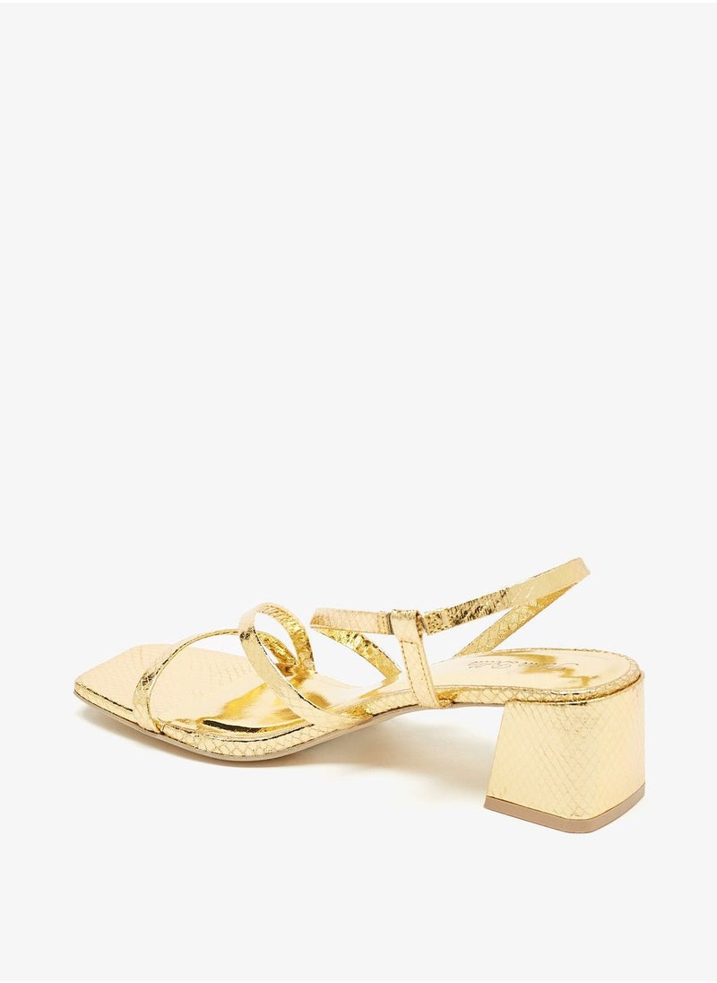 Flora Bella - Square Toe Slingback Strap Sandals with Block Heels - Image 1