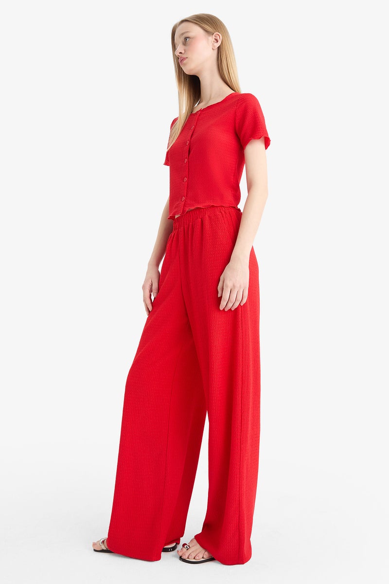 DeFacto Woman Wide Leg Crepe Trousers - Image 3