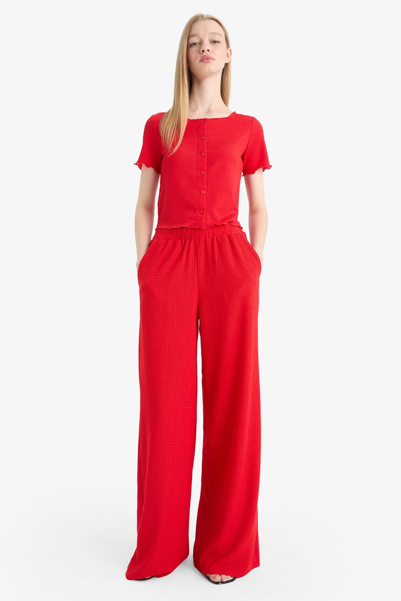 DeFacto Woman Wide Leg Crepe Trousers - Image 2