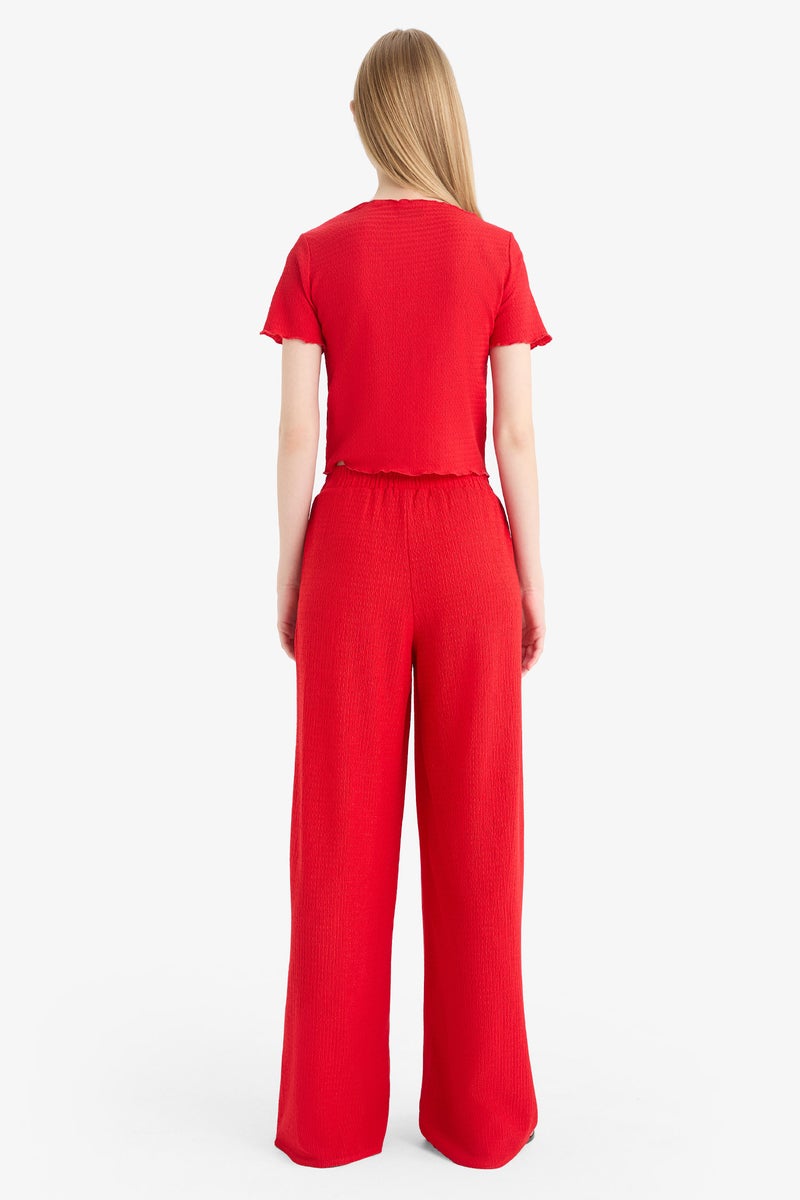 DeFacto Woman Wide Leg Crepe Trousers - Image 4