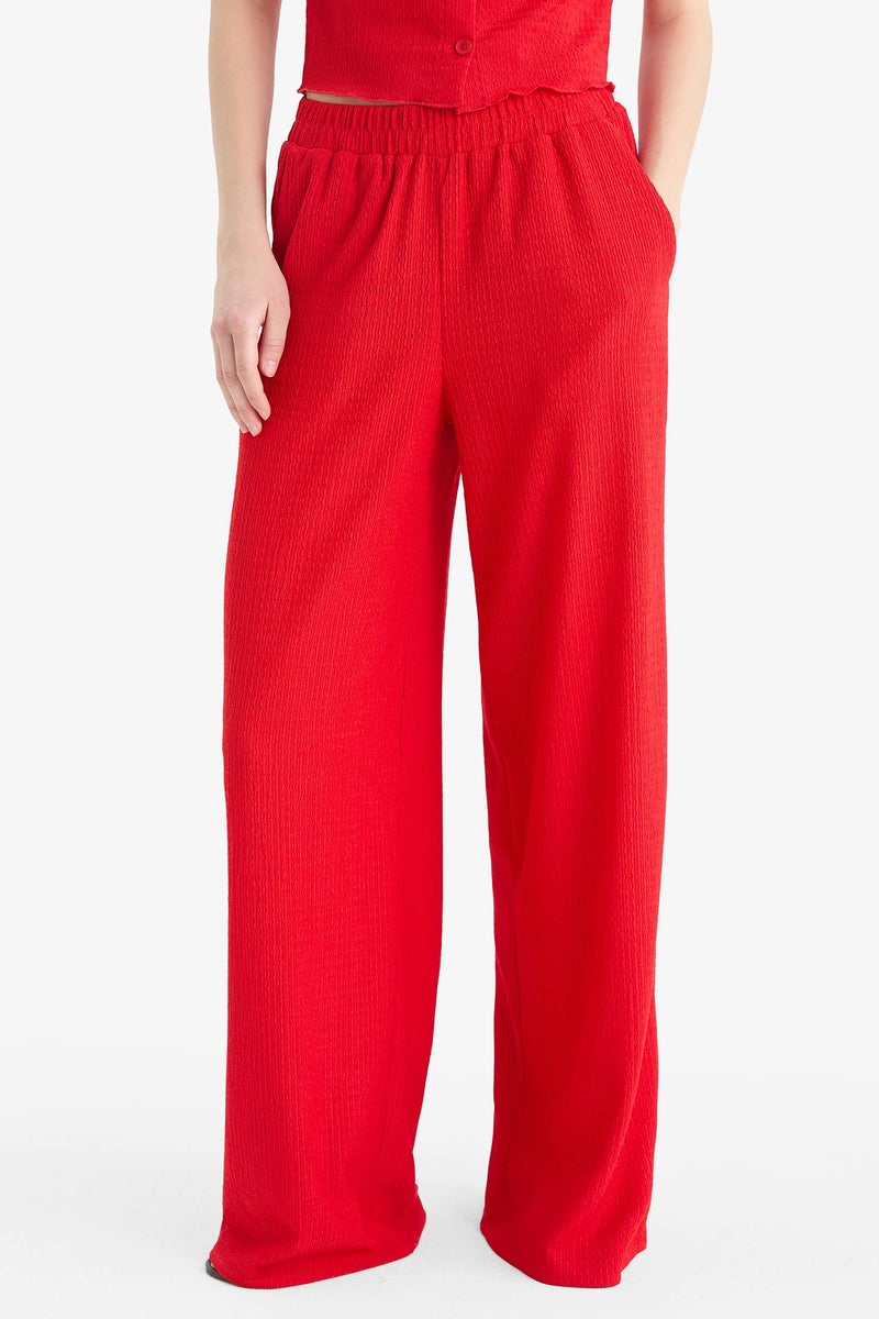 DeFacto Woman Wide Leg Crepe Trousers - Image 1