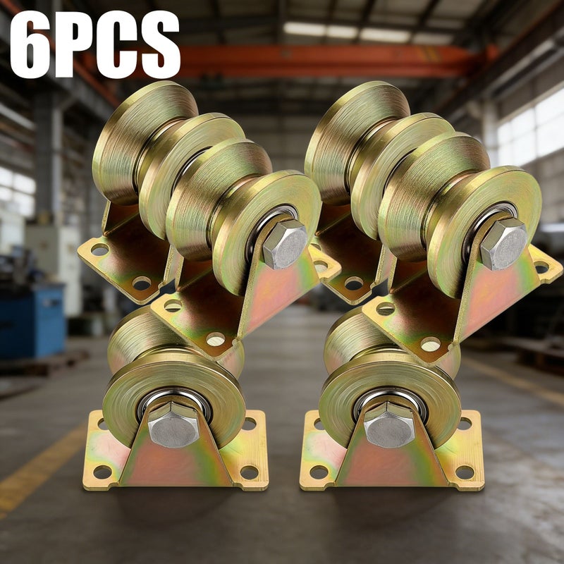 6 Pack V Groove 30mm Heavy Duty Gate Roller For Inverted V Track Sliding Doors - Image 1