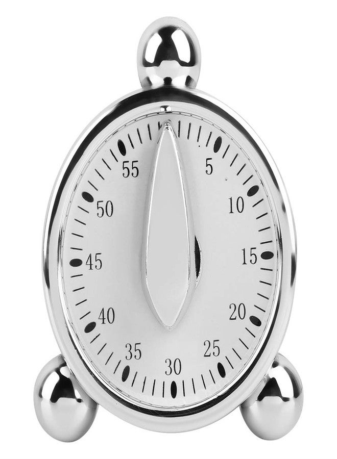 Haofy Manual Kitchen Timer, 60 Minutes Kitchen Timer Reminder Visual Countdown Cooking Timer with Alarm Sound for Home Classroom, Silver - Image 1