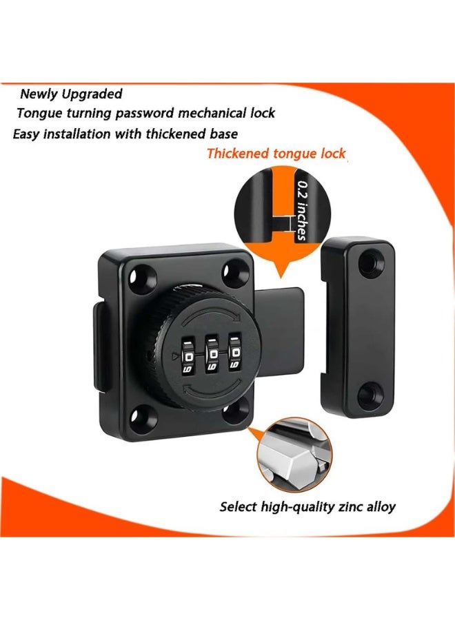 هيدفانا قفل كلمة مرور ميكانيكي، قفل أمان خزانة بكلمة مرور مكونة من 3 أرقام، قفل درج بكلمة مرور من سبائك الزنك لغرفة النوم والمكتب والخزانة والدرج. - Image 4