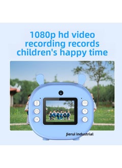 Generic HD Children's Camera Thermal Print Mini Cartoon Children's Digital Camera Fun Toys-Color:Small Blue Hippopotamus  - Image 4