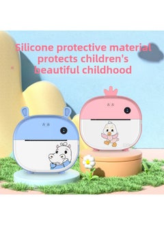 Generic HD Children's Camera Thermal Print Mini Cartoon Children's Digital Camera Fun Toys-Color:Small Blue Hippopotamus  - Image 5