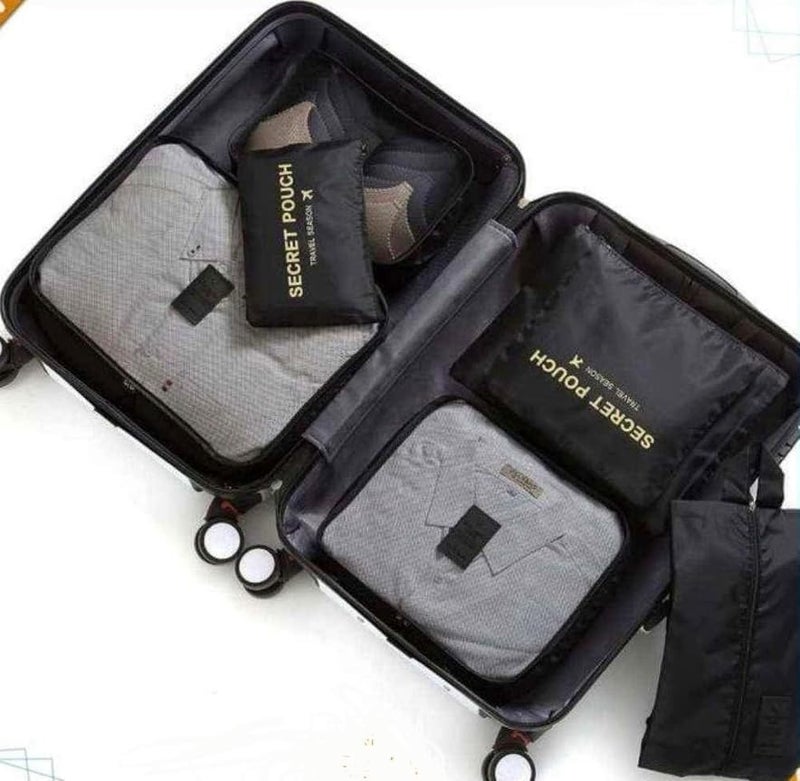 ترافل طقم منظم شنط السفر 6 قطع متعددة الأحجام بخامة وتر بروف ضد الماء، عملي وشيك لتنظيم الملابس والأغراض داخل الحقائب والدولاب - Image 3