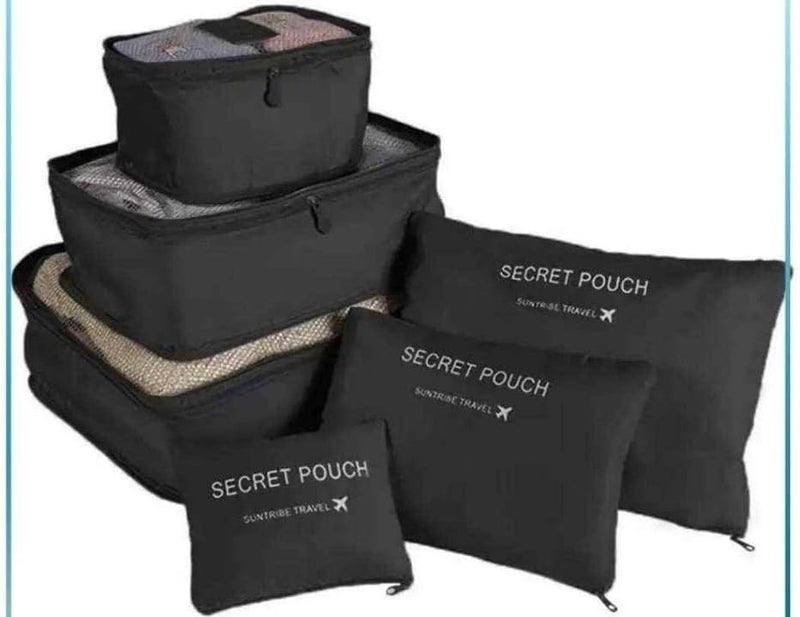 ترافل طقم منظم شنط السفر 6 قطع متعددة الأحجام بخامة وتر بروف ضد الماء، عملي وشيك لتنظيم الملابس والأغراض داخل الحقائب والدولاب - Image 2