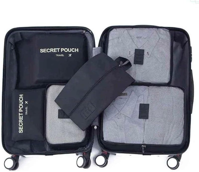 ترافل طقم منظم شنط السفر 6 قطع متعددة الأحجام بخامة وتر بروف ضد الماء، عملي وشيك لتنظيم الملابس والأغراض داخل الحقائب والدولاب - Image 4