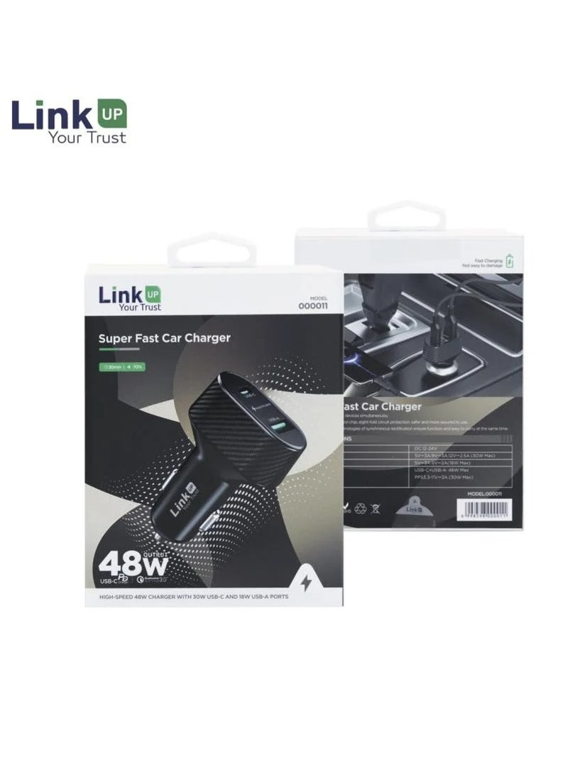 لينك اب LinkUP TurboCharge - شاحن سيارة فائق السرعة 48 واط - Image 3