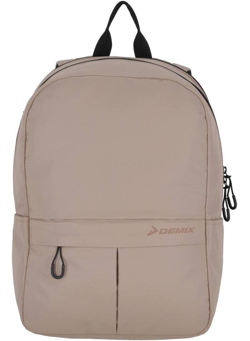 Demix One-Size Beige Backpack â€“ Compact and Functional, Water-Repellent, 15L Capacity with Padded Laptop Compartment and Multiple Pockets - Image 1